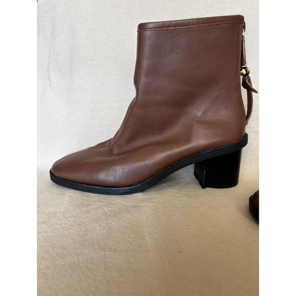 COACH Gabi leather booties, ankle boots in saddle brown - size 9b - Picture 4 of 9